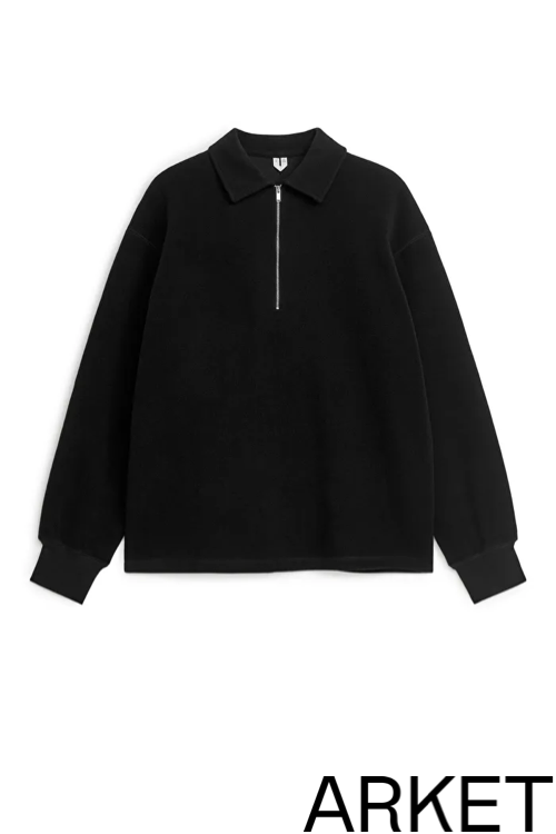 arket svart half zip sweatshirt med krage