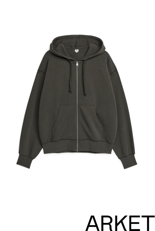 arket hoodie svart med zip